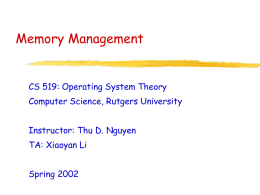 Memory Management - Rutgers University