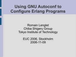 Using GNU Autoconf to Configure Erlang Programs