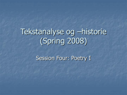 Tekstanalyse og –historie F06