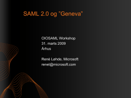 SAML 2.0 og ”Geneva”