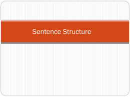 Sentence Structure PPT - Franklin County Public Schools