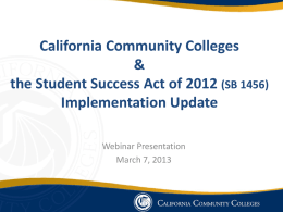 Fall 2012 - California Community Colleges System