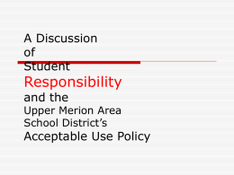 A Discussion of Student Responsibility and the Upper