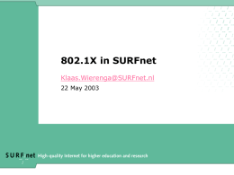 802.1X in SURFnet