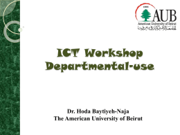 ICT workshop - American University of Beirut
