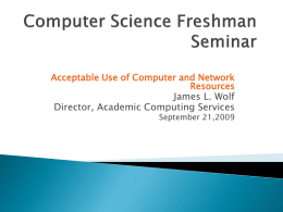 Computer Science Freshman Seminar