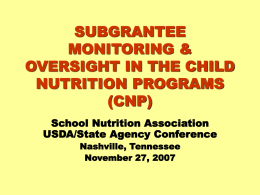 OVERVIEW OF THE CHILD NUTRITION PROGRAMS (CNP)