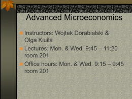 Advanced Microeconomics - Uniwersytet Warszawski