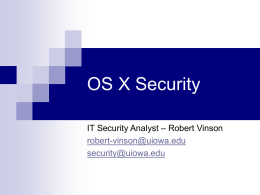 OS X security - Information Security and Policy Office