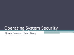 Operating System Security - St. Francis Xavier University
