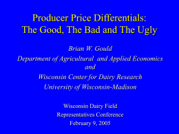 Pooling, Depooling & Impact on Producer Price Differentials