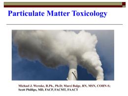 Particulate Matter Toxicology - AOEC
