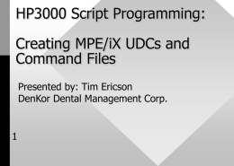HP3000 Script Programming: Creating MPE/iX UDCs and