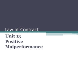 Law of Contract - Learning