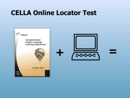 CELLA Locator Test Online Users Guide