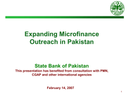 MF Strategy - Pakistan Microfinance Connect