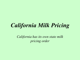 California Milk Pricing - Understanding Dairy Markets