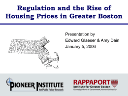 Land Use Regulation in Greater Boston