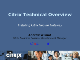 Citrix Secure Gateway Presentation