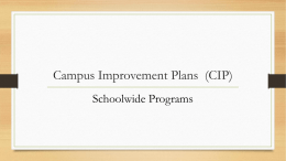 Campus Improvement PlanS (CIP)