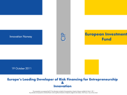 EIF Presentation Template - CIP: EUs program for