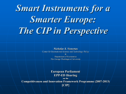 Smart Instruments for a Smarter Europe? The CIP in Perspective