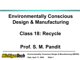 Environmentally Conscious Design & Manufacturing ME592E-1