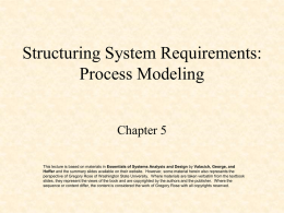 Structuring System Requirements: Process Modeling