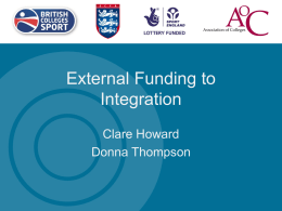 External Funding to Integration