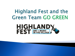 Highland Fest and the Green Team GO GREEN