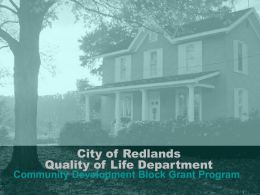 City of Redlands Administrative Services Department