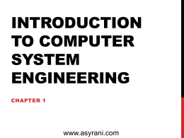 Introduction to computer system engineering