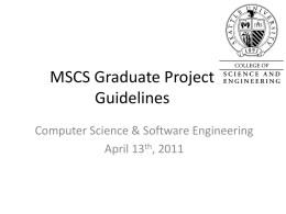 MSCS Graduate Project Guidelines