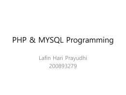PHP&MYSQL Programming