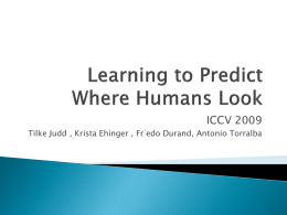 Learning to Predict Where Humans Look