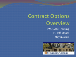 CONTRACTING OPTIONS - University of Virginia