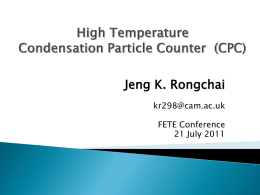 Project Presentation 1: Condensation Particle Counter