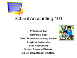 School Accounting 101 - Electronic Resource Center