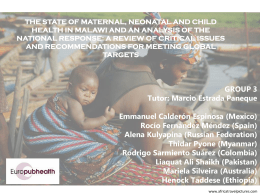 THE STATE OF MATERNAL, NEONATAL AND CHILD