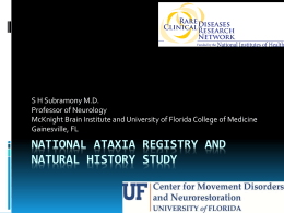 NATIONAL ATAXIA REGISTRY AND NATURAL HISTORY STUDY