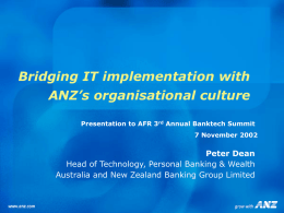 Implementing the Capability Maturity Model for Quality at ANZ