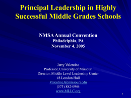 National Study of Leadership in Middle Level Schools