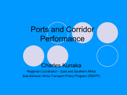 Ports and Corridor Performance - PMAESA