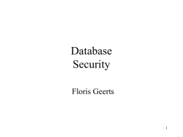Current Research Topics in Data Security