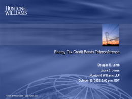 Tax Credit Bond Teleconference Presentation