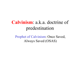 Calvinism: a.k.a. doctrine of predestination