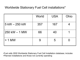 Worldwide Stationary Fuel Cell installations*