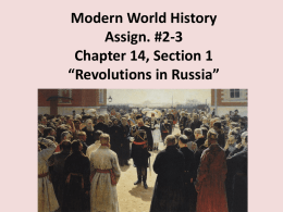 Modern World History Assign. #2