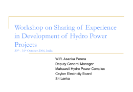 Workshop on Sharing of Experience in Development of Hydro