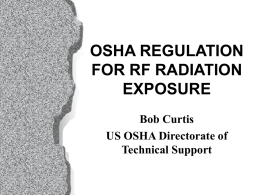 OSHA REGULATION OF RF RADIATION EXPOSURE